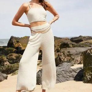 NEW Free People FB Beach Anita Sweater Set, Sz XS, Color Oatmeal